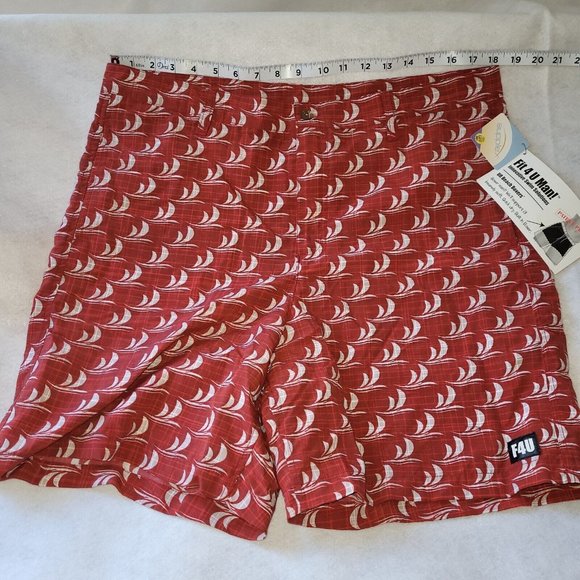Fit4U Man UR Beach Boxers Size XLarge Swim Burgandy UPF 40+ Quick Dry Soft - Picture 3 of 11